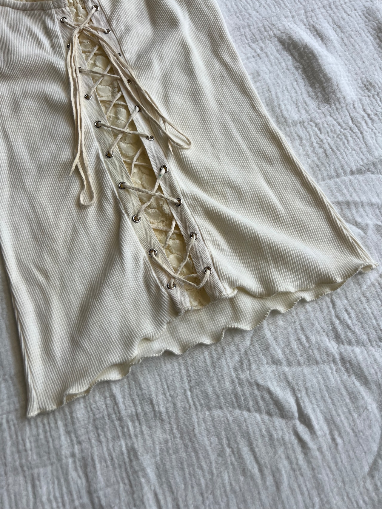 "A Foreign Brand" Lace-up Fril Tanktop