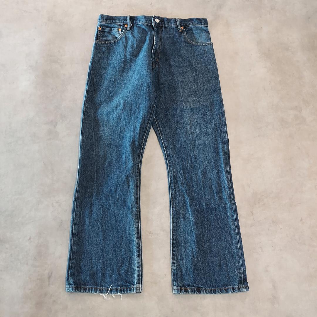 リーバイス517 Levis W36 フレア ブーツ 青 古着 濃紺 21403