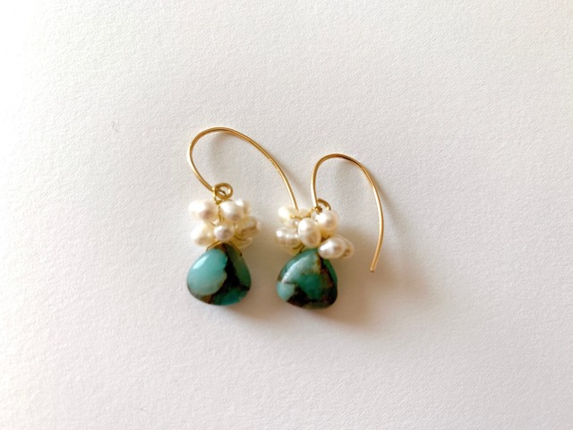 p_5 コッパーアマゾナイト（ピアス・イヤリング）