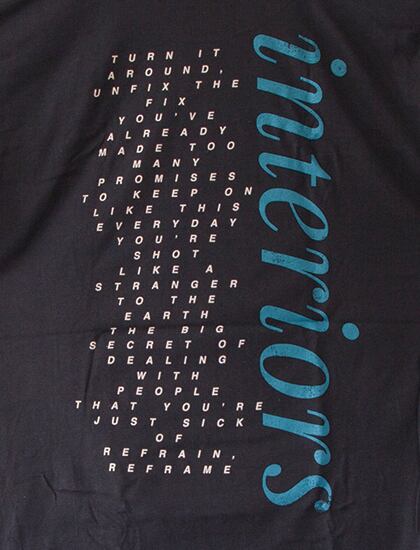 QUICKSAND】Interiors T-Shirts (Black) | NM Merch