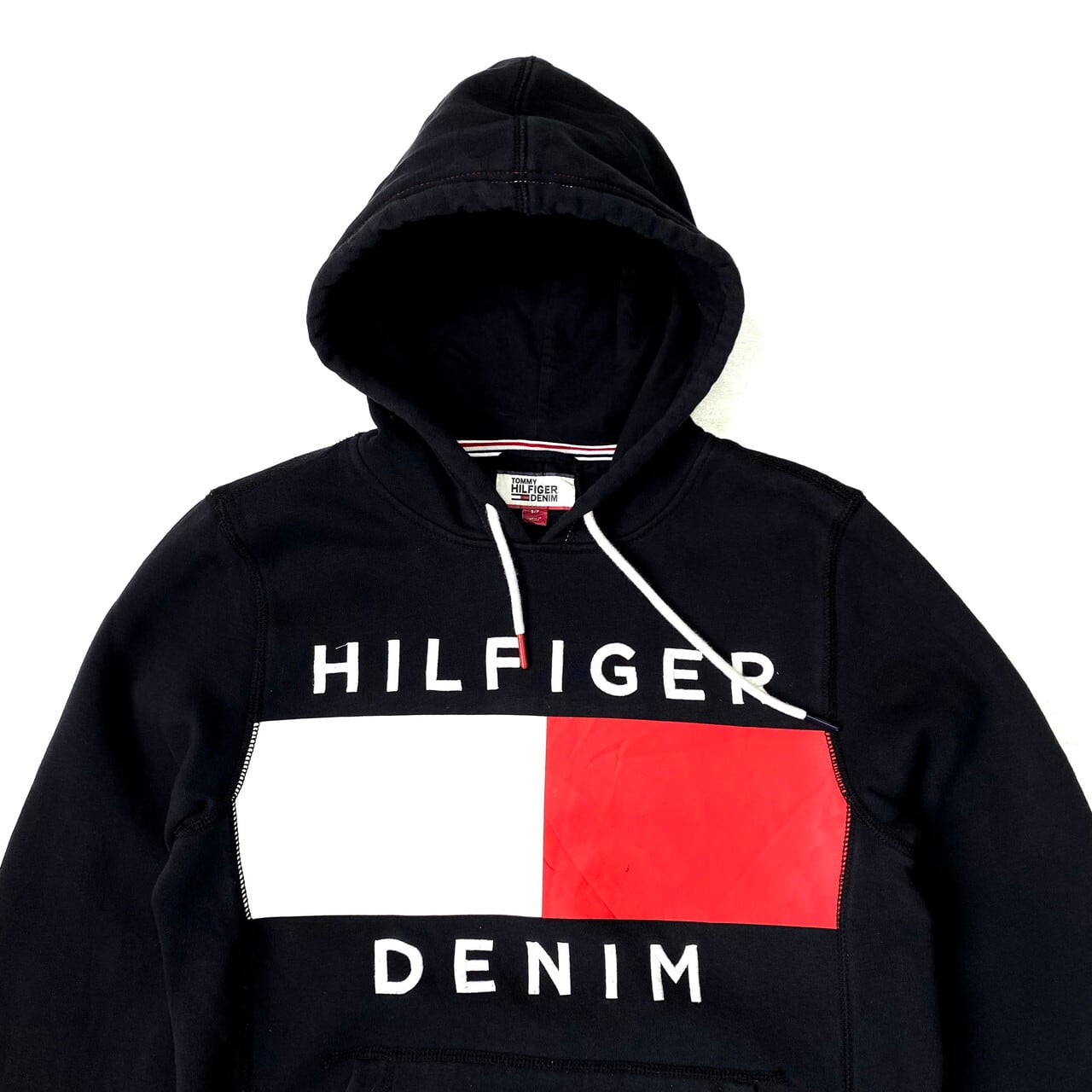 Tommy Hilfiger Denim トミーヒルフィガー ビッグロゴ スウェットパーカー トレーナー メンズs レディースm相当 レディース 黒色 古着 パーカー Al Cave 古着屋 公式 古着通販サイト Tommy Hilfiger Denim トミーヒルフィガー ビッグロゴ スウェットパーカー トレーナー メンズs レディースm相当 レディース 黒色 古着 パーカー Al Cave 古着屋 公式 古着通販サイト