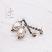 碌山　パールとマルカジットのピアス