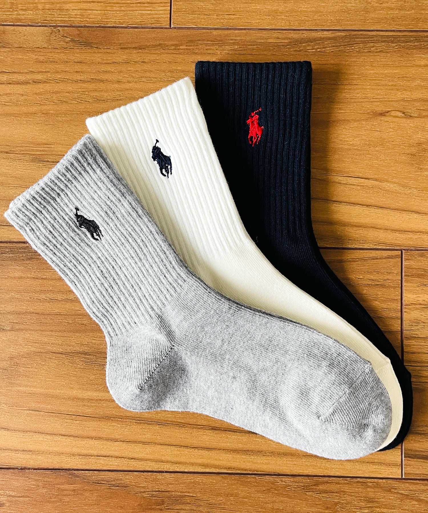 【POLO RALPH LAUREN/ポロ ラルフローレン】ソックス キッズ 3足セット ブランド クルー 靴下/19〜21cm 21〜23cm 4821-009