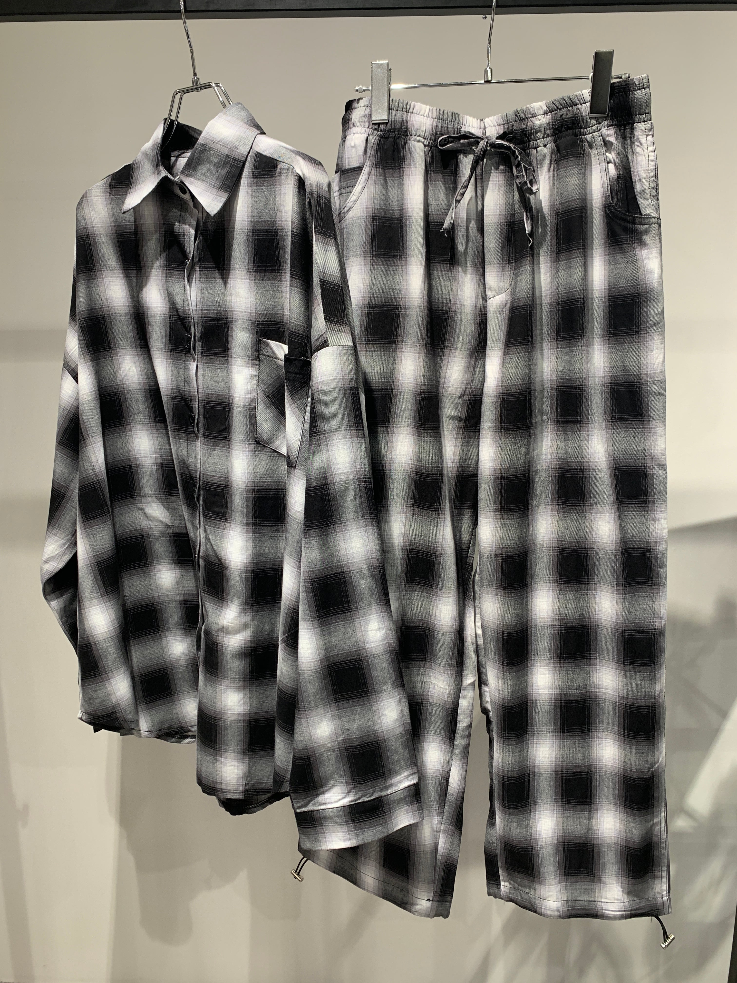 check shirt&pants set up