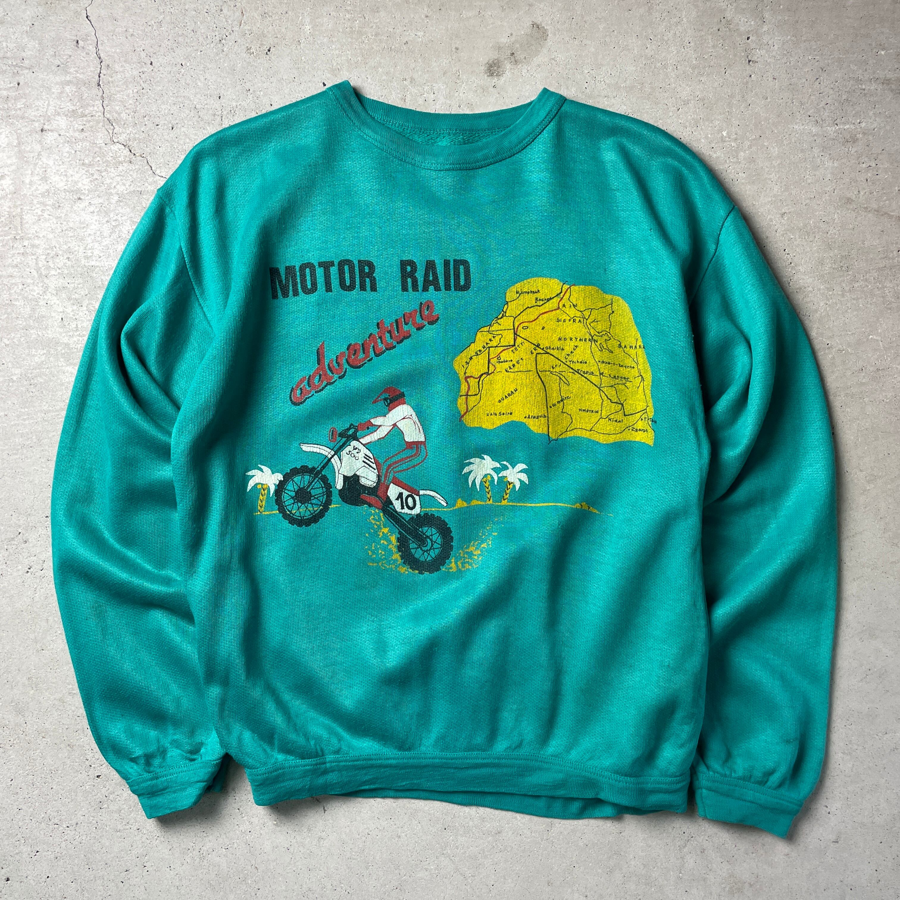 80年代〜 MOTOR RAID adventure モトクロスバイク プリントスウェット