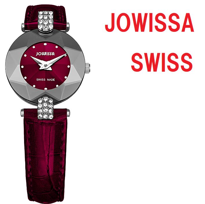 Jowissa レディース 腕時計 ジョウィサ J5 300 S ワイン クオーツ カットガラス スイス製 正規品 母の日 プレゼントにも 栗田時計 店 1966年創業の正規販売店