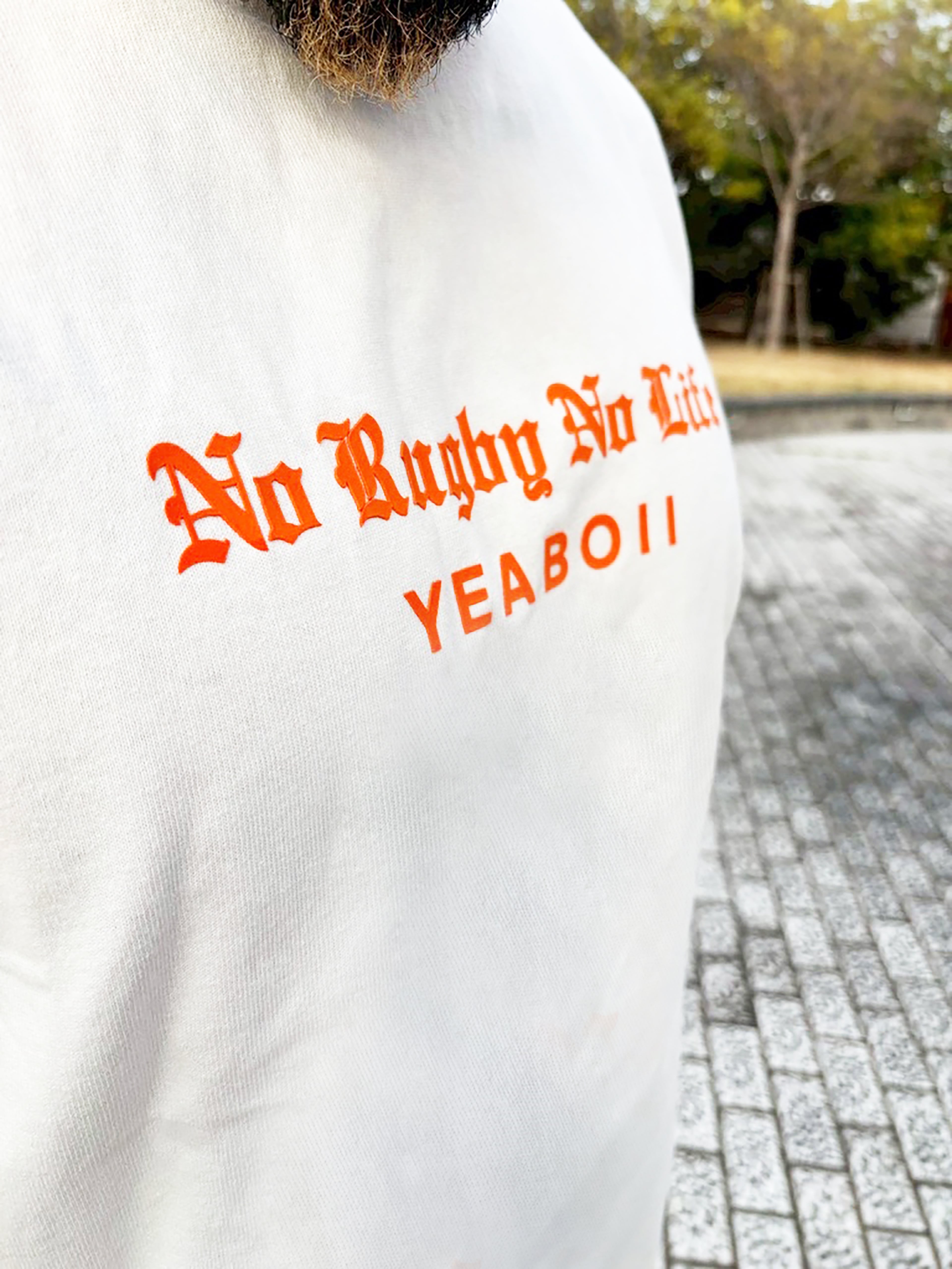 No Rugby No Life Tシャツ」 ホワイト | Yeaboii Online shop