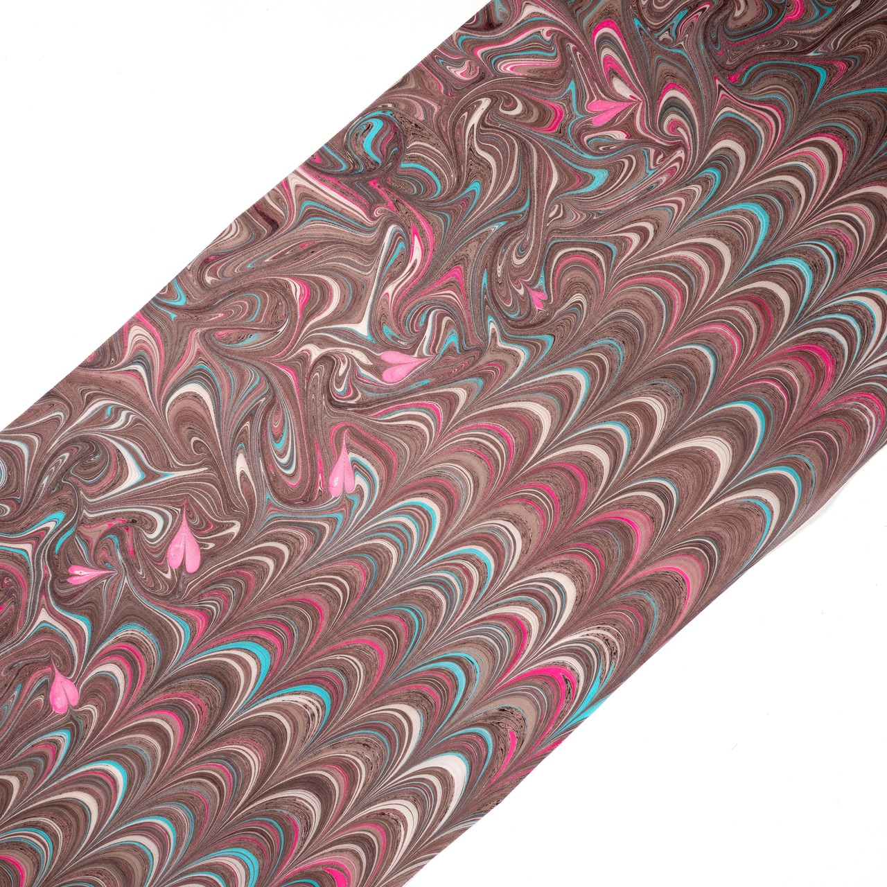 リバーシブル半巾帯 ❤︎［bitter chocolat framboise］ピーコック×マーブル