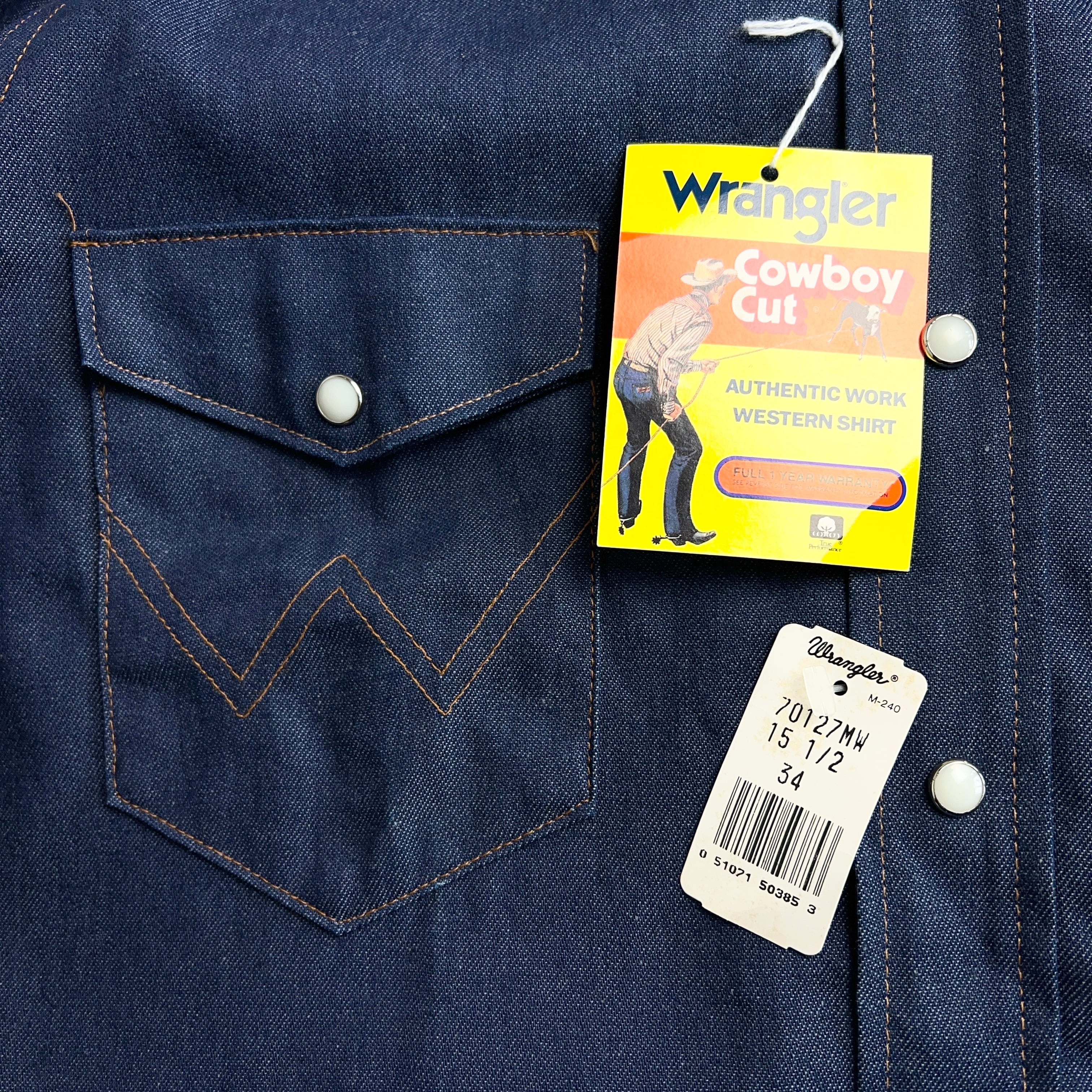 Dead Stock 80's~90's Wrangler 70127MW DENIM WESTERN SHIRT 80年代
