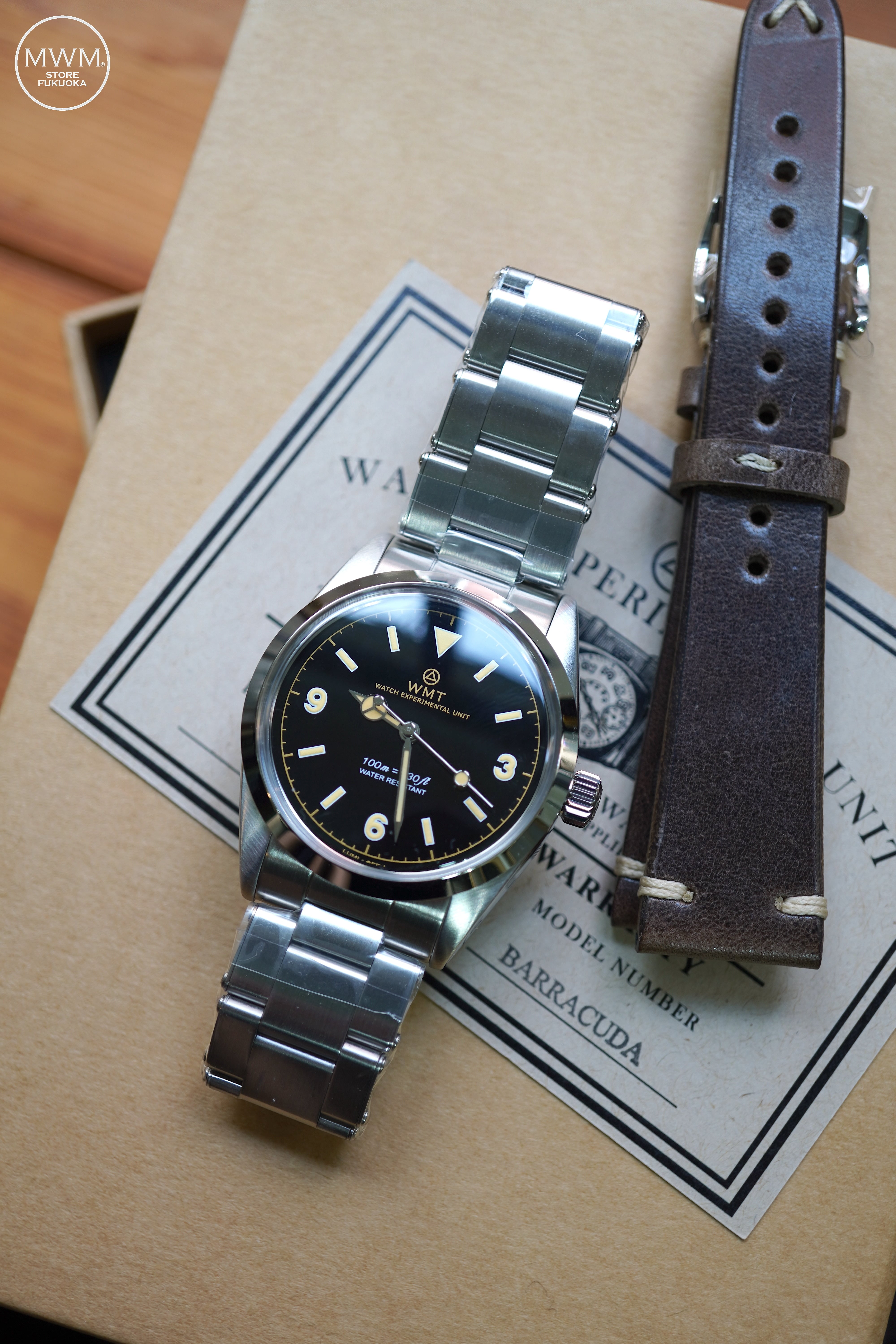 WMT Barracuda – Black Dial Edition / Metal Bracelet + Leather