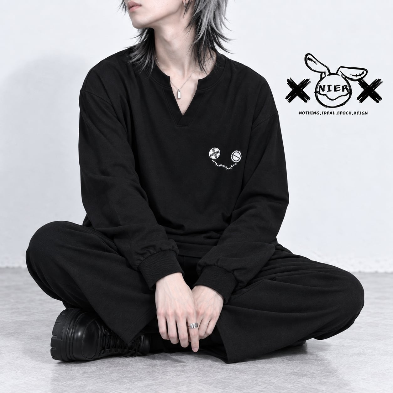 先着50セット限定スペシャル価格》NIER FACE刺繍BLACK SETUP | NIER