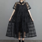 Patchwork Gathered Two-Piece Set (ME456)