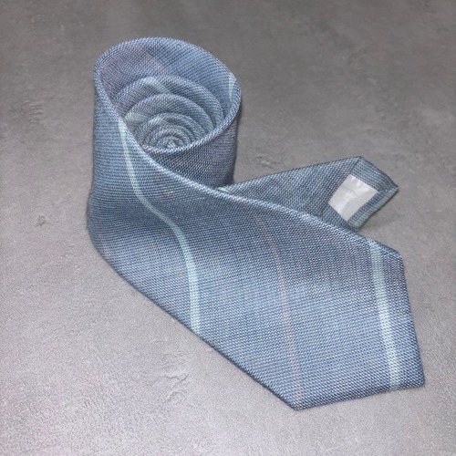 vintage japan tie 麻100% ストライプn-97