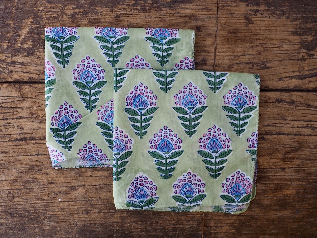 156ri049 Block Print Handkerchief b59