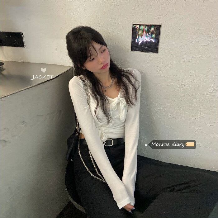 スタイルショートスリムカーディガンTシャツ シャツ サマーレース ロング 夏物 モンロー71403468423