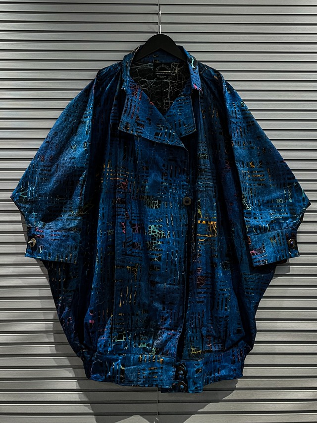 【X VINTAGE】Artistic Pattern Vintage Dolman Sleeve Coat
