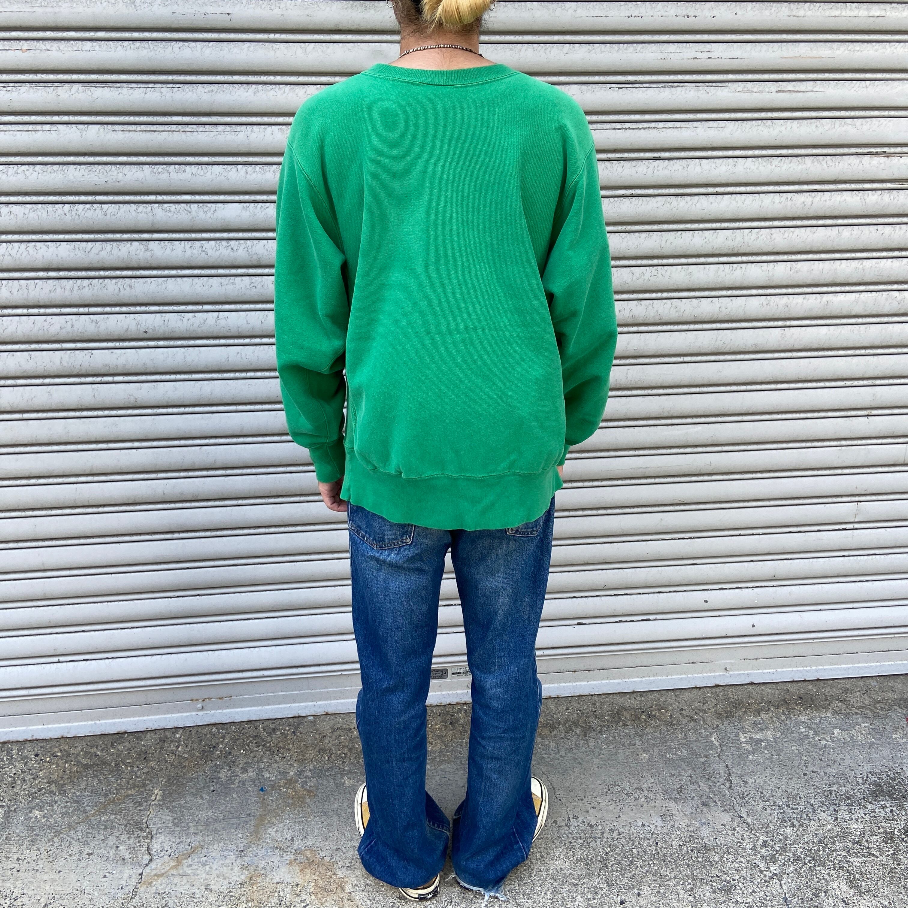 80s Champion リバースウィーブ スウェット プリントタグ 緑 L | 古着 