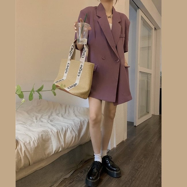 セットアップ レディース スーツ 半袖 ジャケット ショートパンツ 韓国