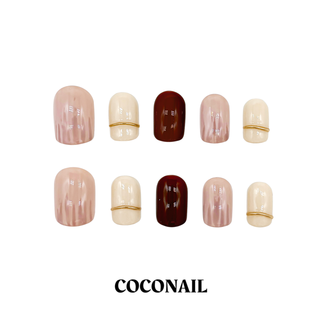 100%ハンドメイド「おしゃれなピンク×ホワイトのミラーパウダーネイル」