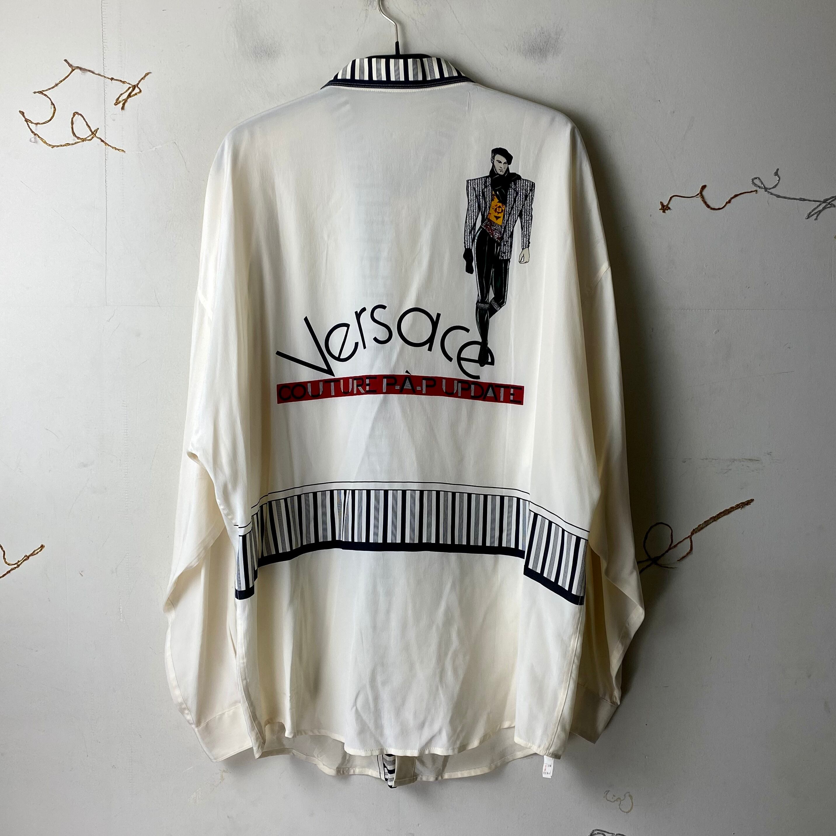 VERSACE ヴェルサーチ テロテロ vintag テーラードジャケット 総柄 