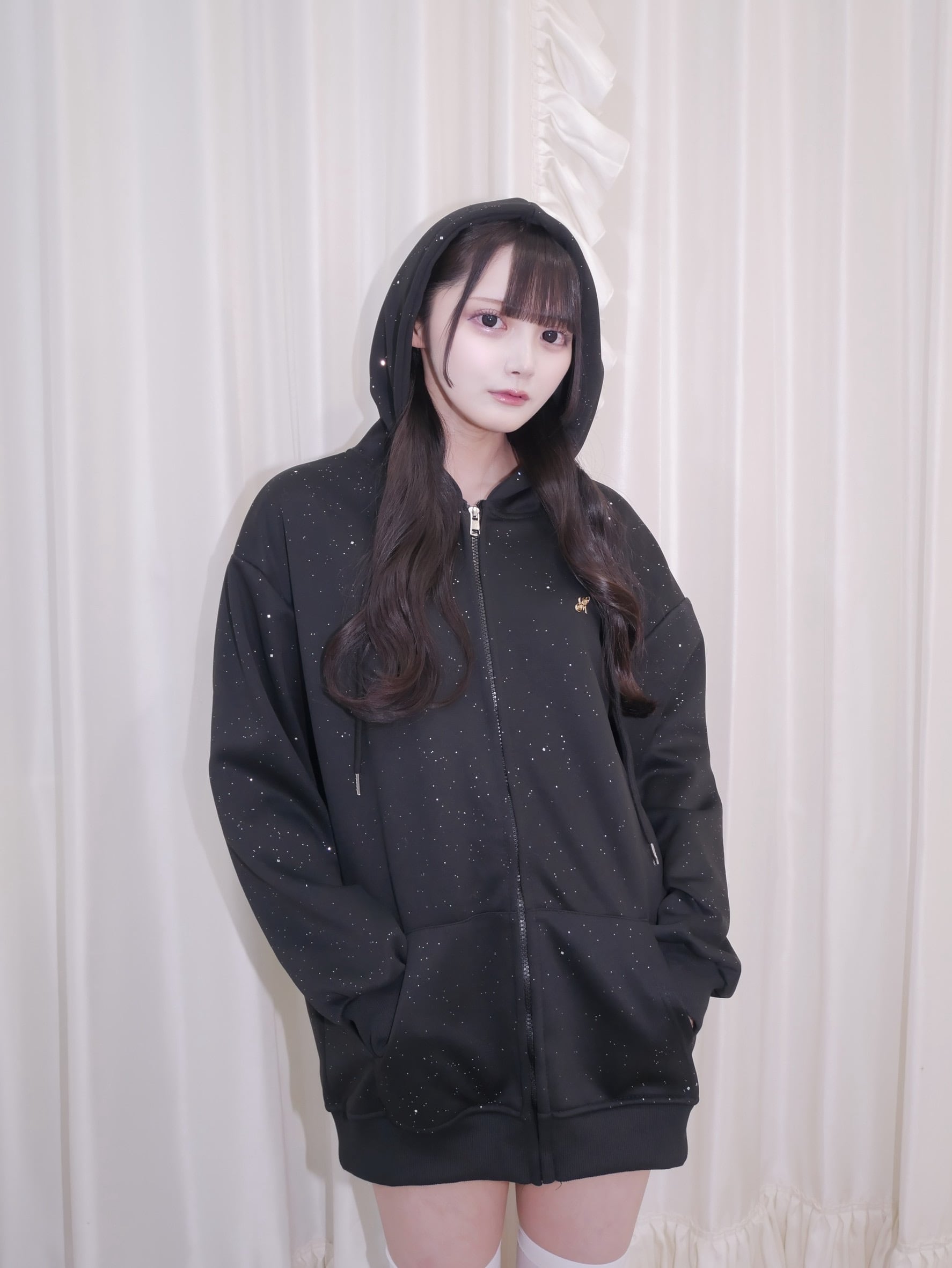 sparkle zip up hoodie