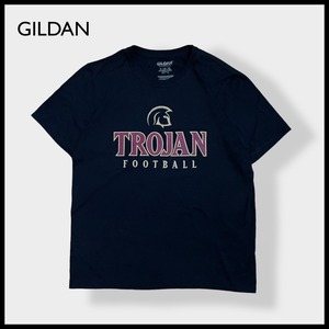 【GILDAN】カレッジ LSC 南カリフォルニア大学 TROJAN FOOTBALL ロゴ プリント Tシャツ t-shirt  半袖 黒 LARGE us古着