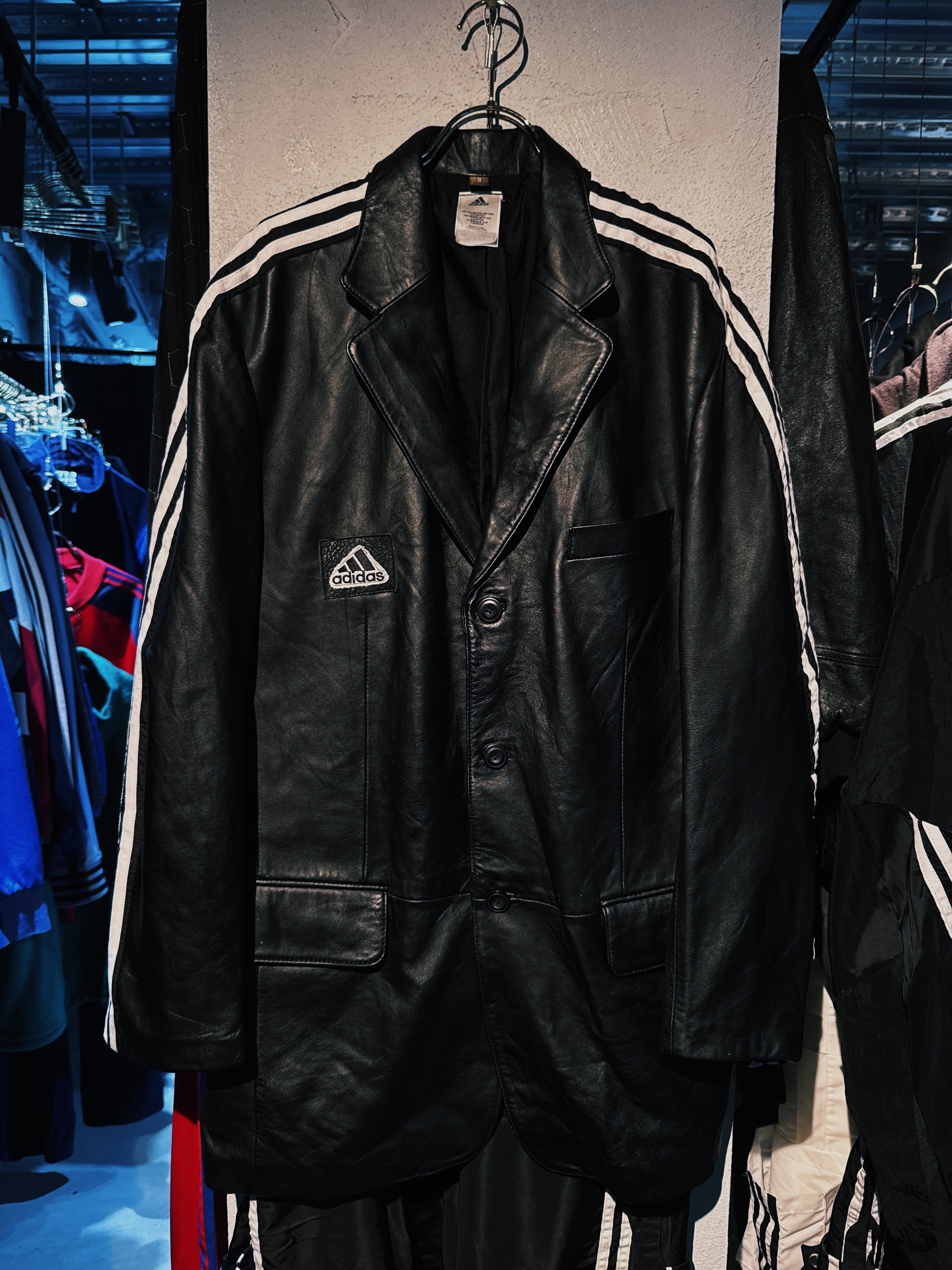 【D4C】special "original re:make" three stripe design vintage leather jacket three stripe edition