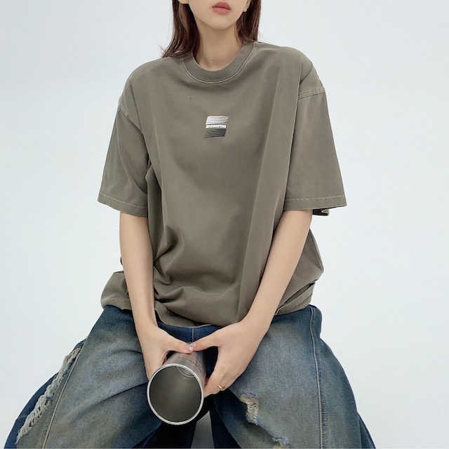 crew neck logo oversized short sleeve tee　クルーネックロゴオーバーサイズ半袖ティー　J0747