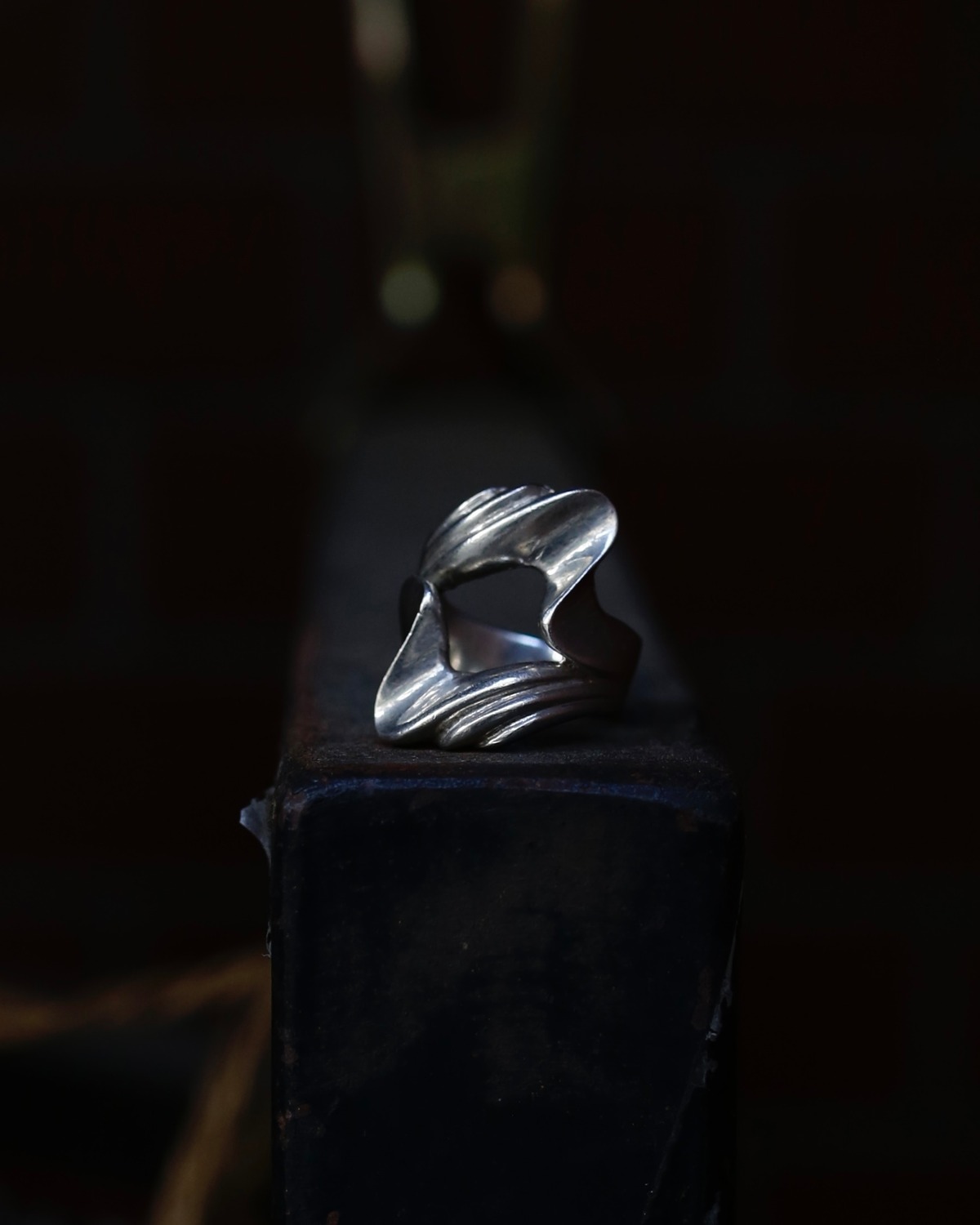 1980's modern hole design silver925 ring from FRANCE. | maisononline