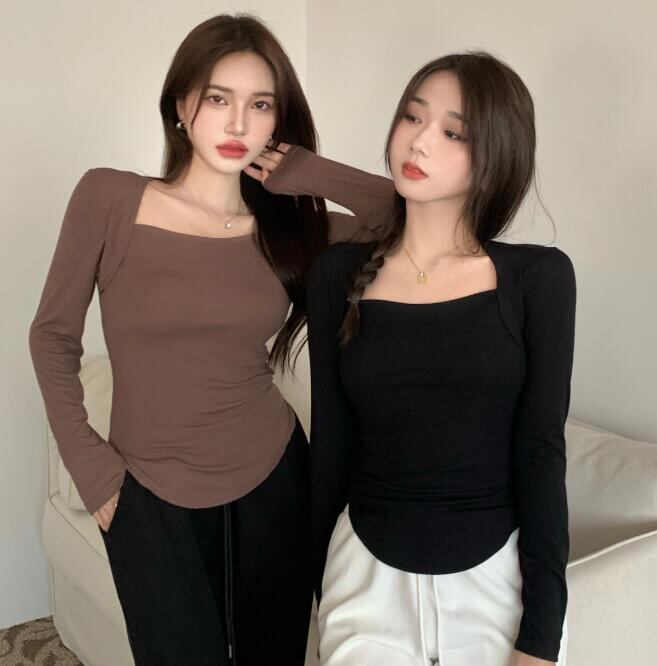 新生活 春新作 レディース トップス Tシャツ 長袖 細身スタイル ブラウス インナー