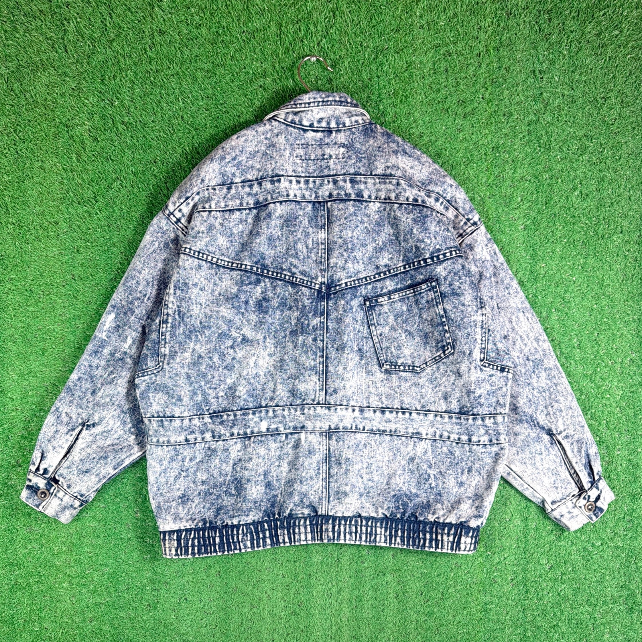 Lady's】 80s - 90s ケミカルウォッシュ デザイン デニム ジャケット