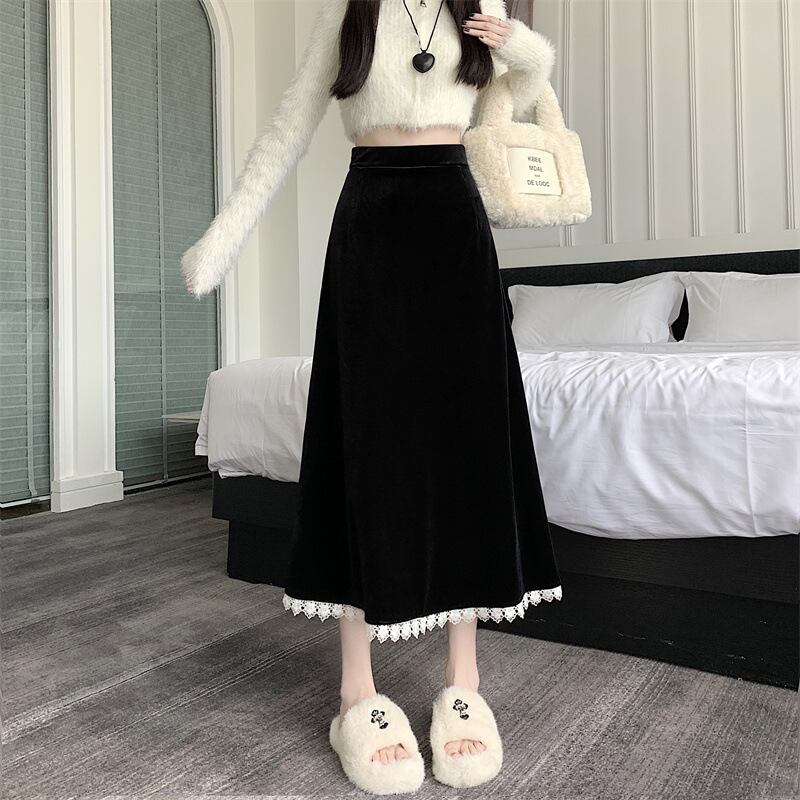 【bottoms】レース切り替えスカート M28222