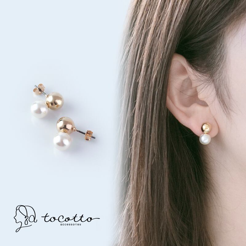 ピアス レディース パールピアス 大きめ ピアス 金属アレルギー 【tocotto】(トコット)【公式】チタン tw-DPP-602 tocotto(トコット) ピアス レディース 韓国ピアス【tw-dpp-602】【ピアス】バレンタイン ホワイトデー