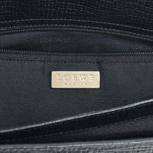 LOEWE ロエベ ハンドバッグ ブラック ロゴ型押し レザー vintage ヴィンテージ オールド xvn4mm