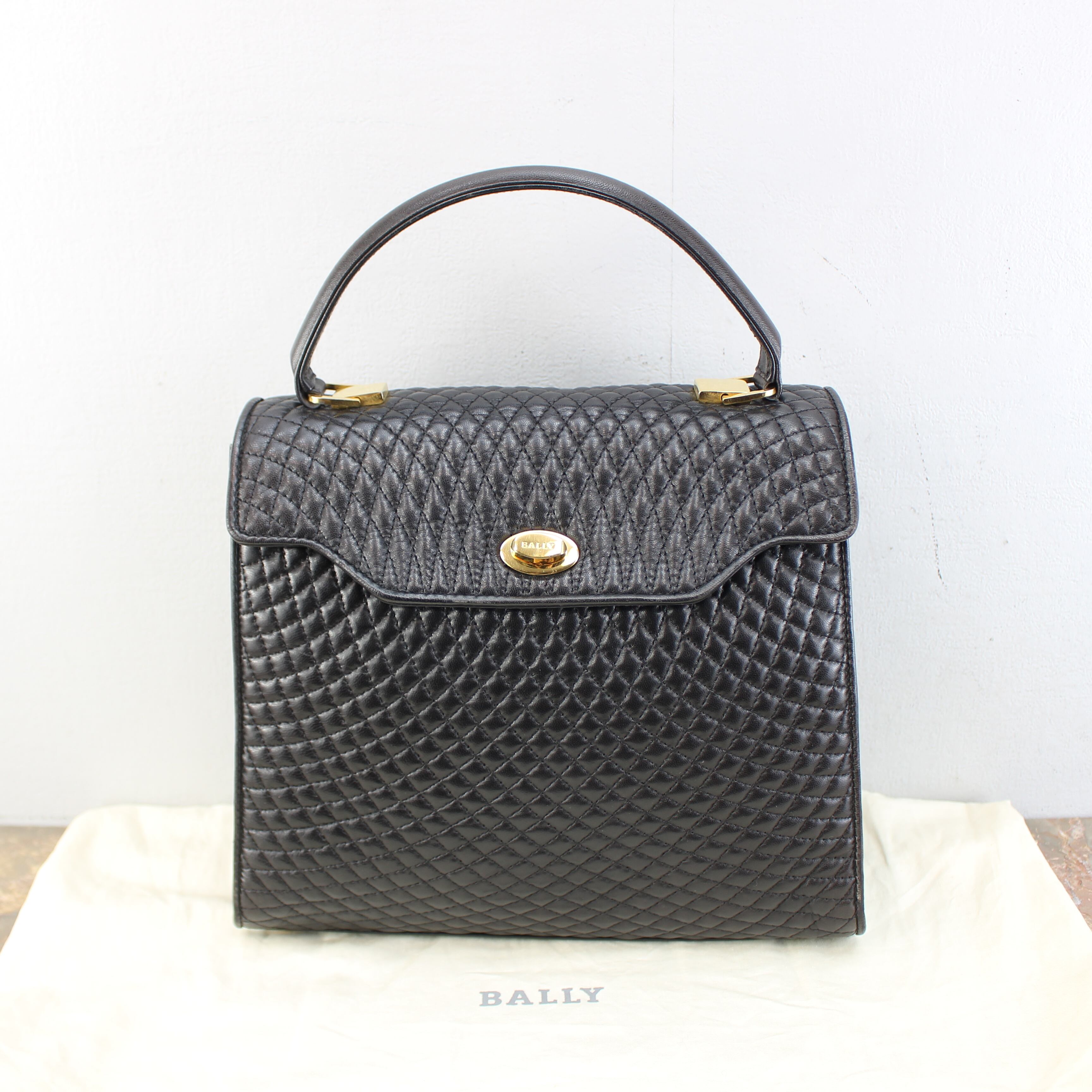 OLD BALLY TURN LOCK LEATHER HAND BAG/バリーターンロックレザー ...