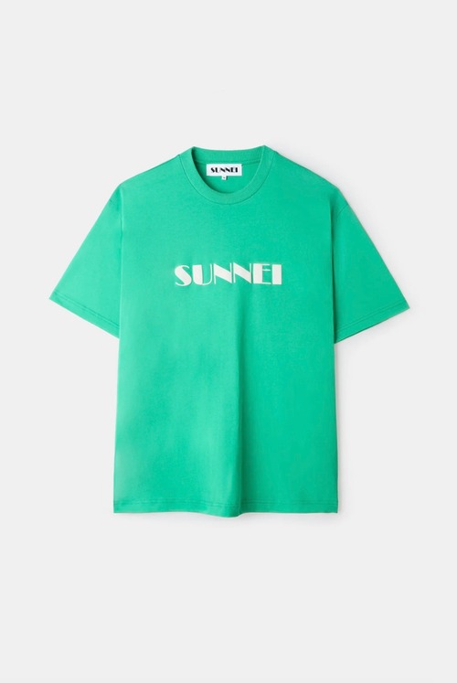 『SUNNEI』BIG LOGO SPRAYED T-SHIRT / emerald green