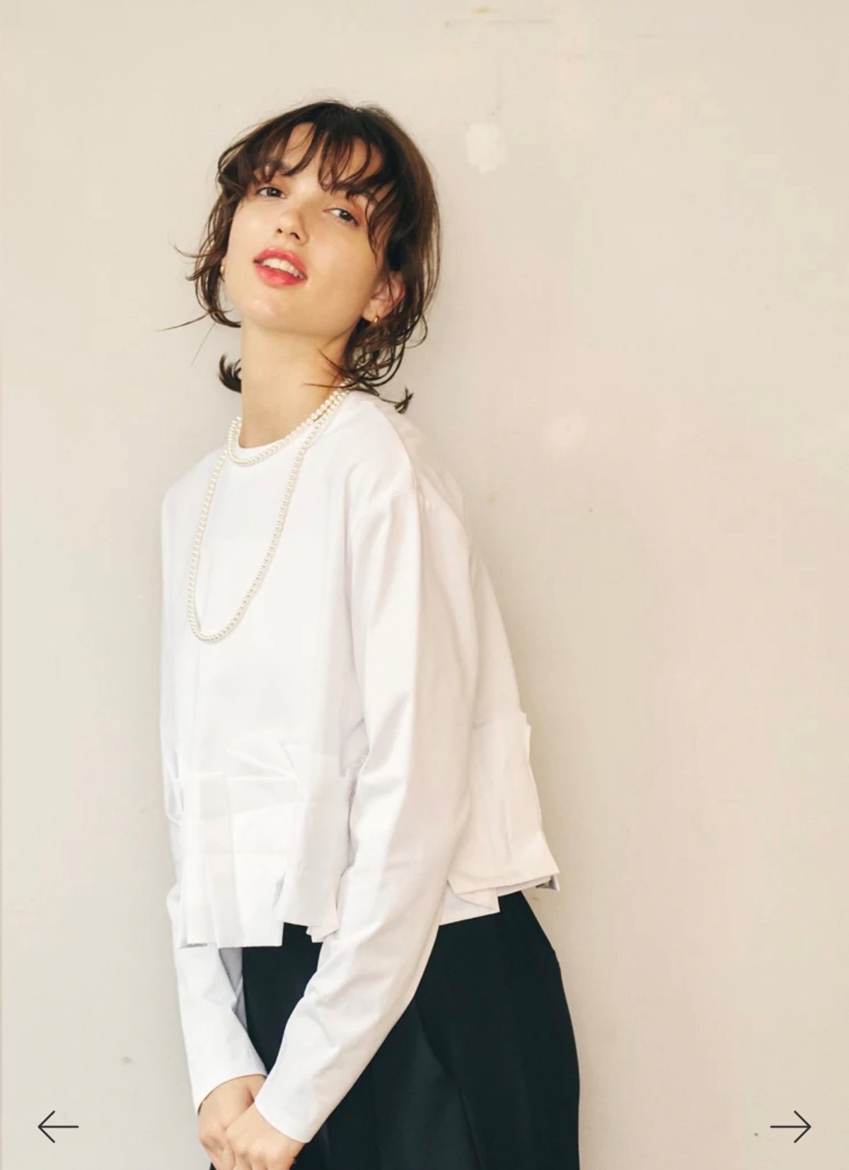 タックヘムドッキングカットソー 大人女性 ブルーオニオン