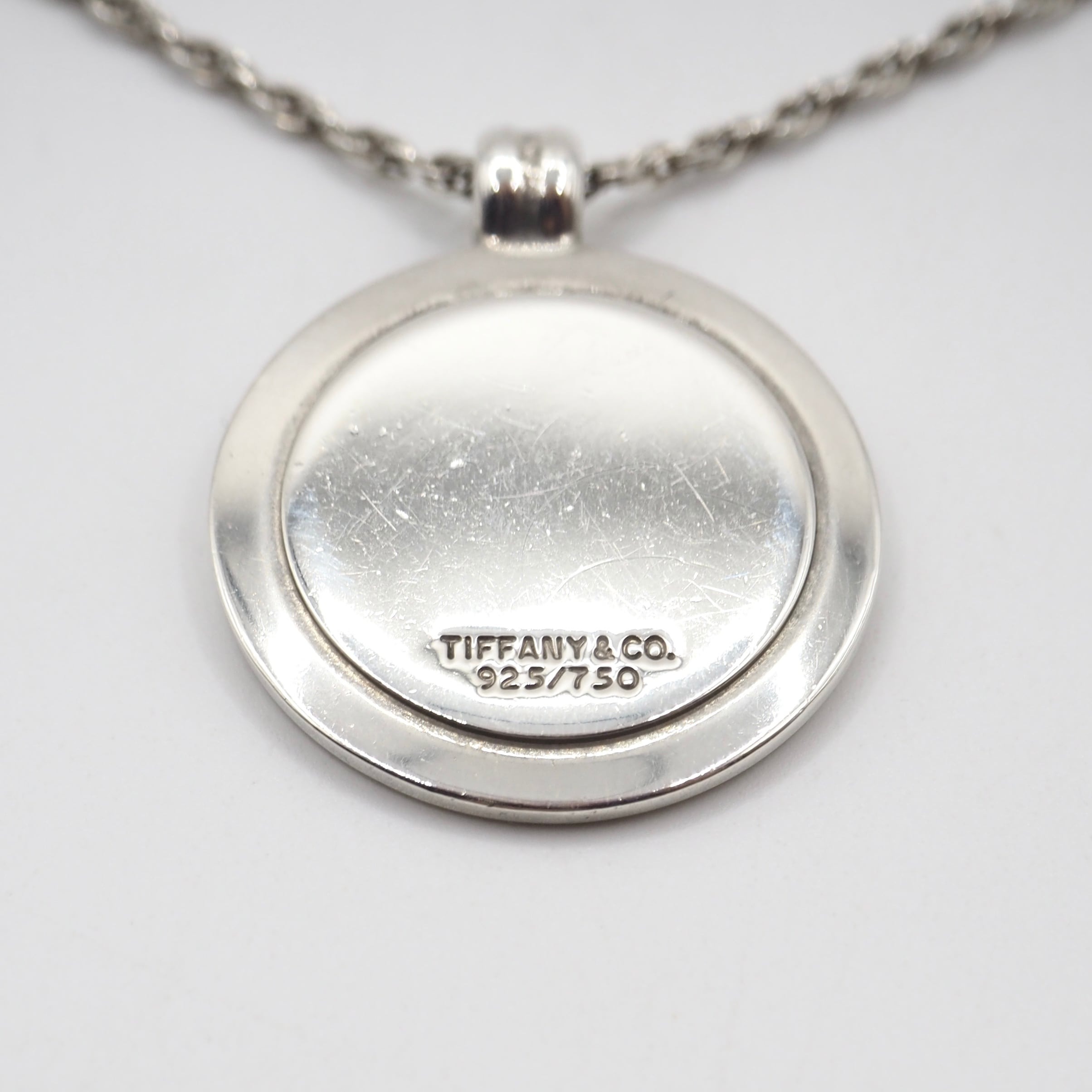ティファニー セントクリストファー メダル ネックレス K18×シルバー925 Tiffany&Co. セントクリストファー コインネックレス コンビ シルバー