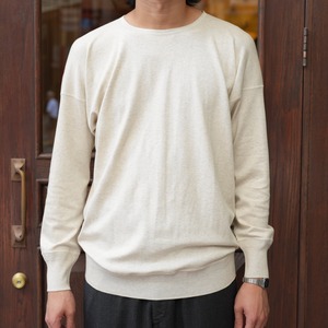 Olde Homesteader (オールドホームステッダー)"Crew Neck Longsleeve / Interlock" -ECRU HEATHER-