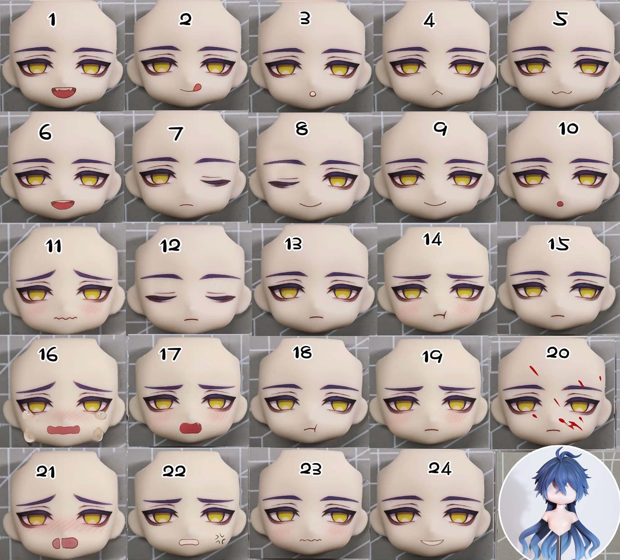 14日以内発送】原神 フリンズ オビツ11ヘッド 髪パーツ ホワイティ