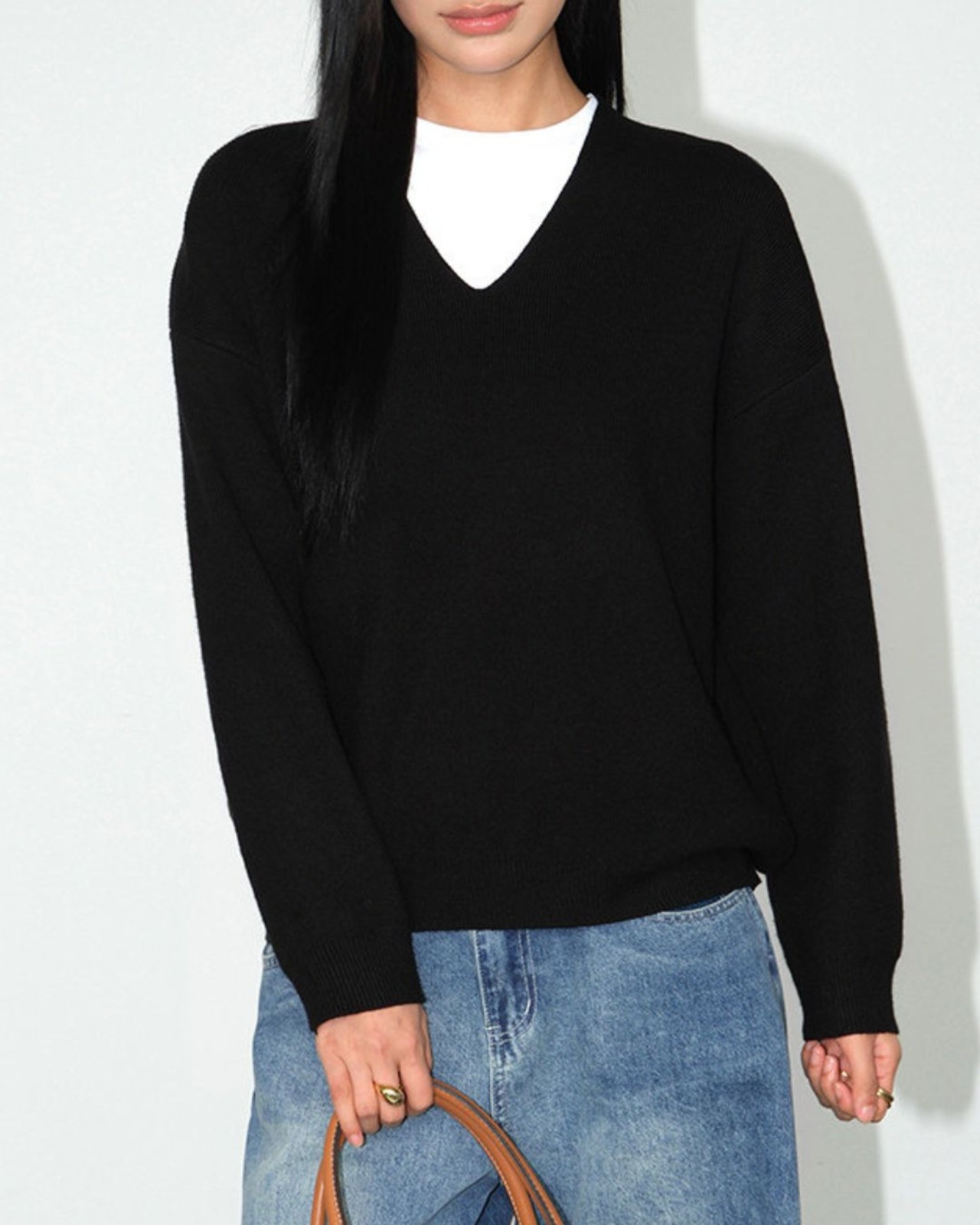 ルーズ Vネックニット 3color A0935 - 11