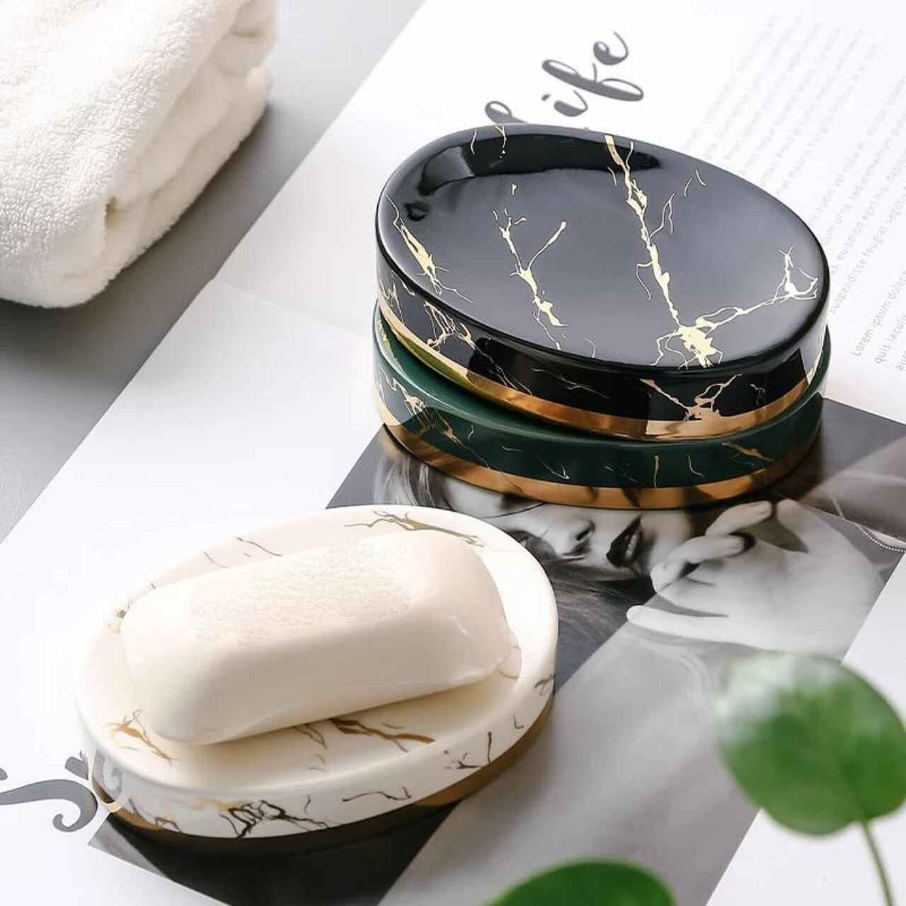 マーブル風ソープディッシュ(Aタイプ)