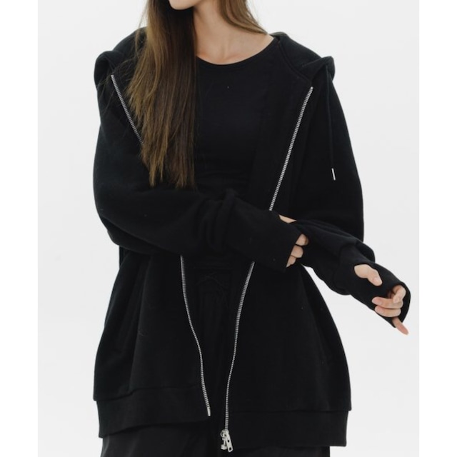 [Y NOT C] Nagrand Warmer Hood Zip-up Black 正規品 韓国ブランド 韓国ファッション 韓国代行 パーカー