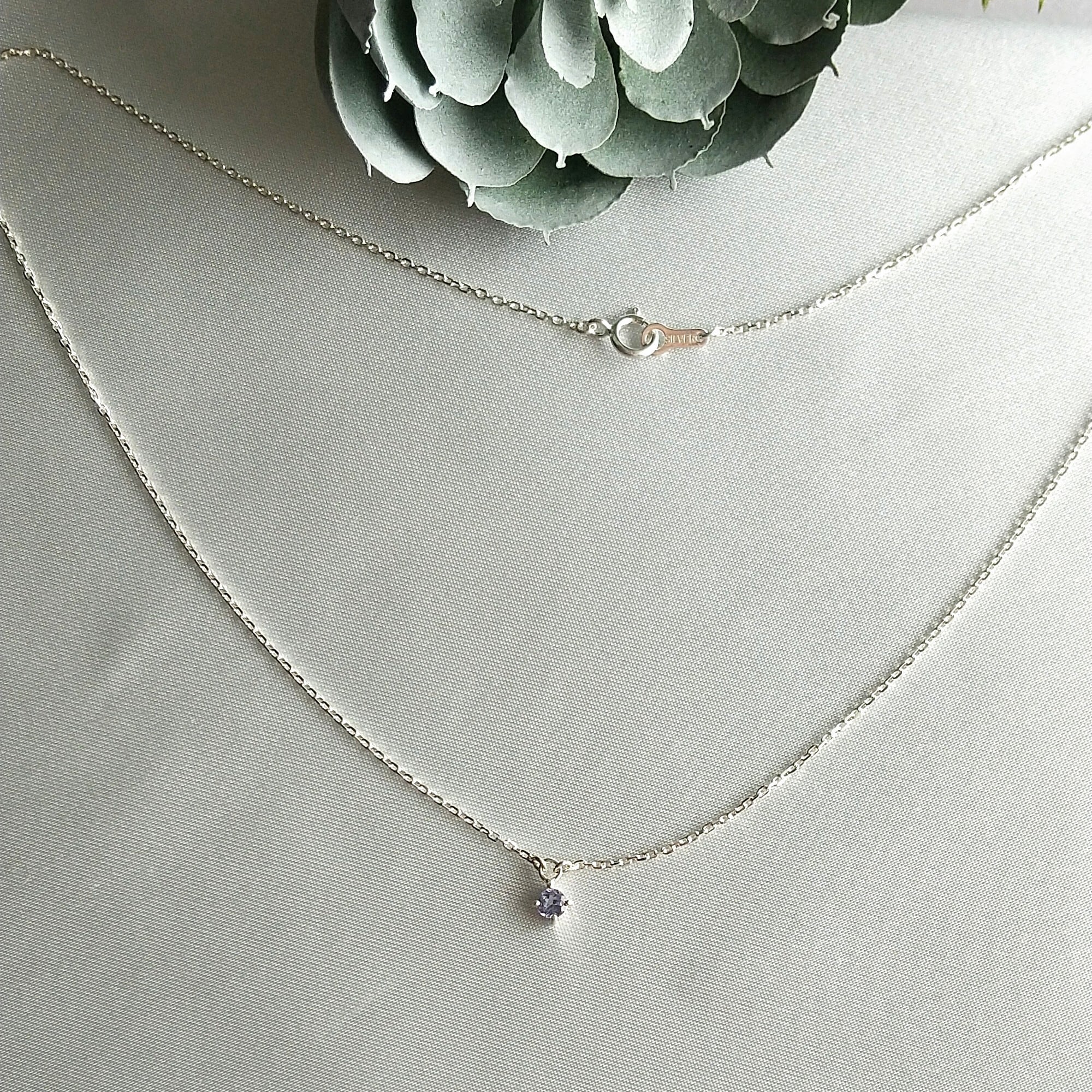 宝石質タンザナイト・純銀ネックレス【 ONST-N ( SV ) 】