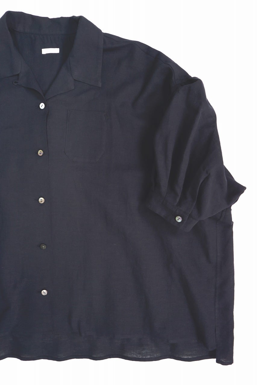 Hemp Gauze Open Collar S/S Shirt