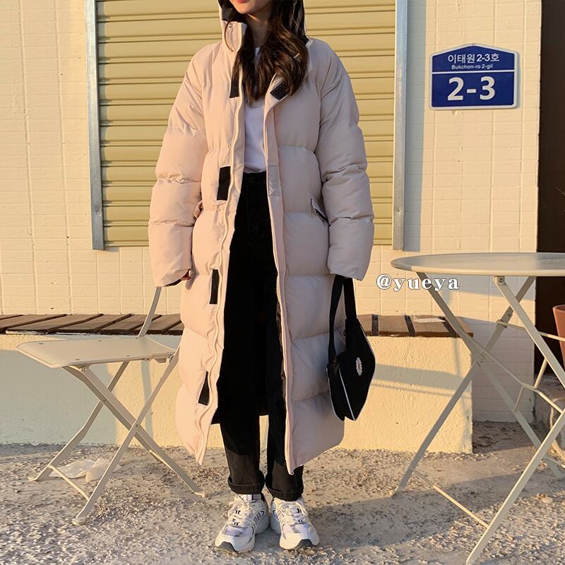 クレセントシティフード付きコットンジャケットレディースミドルレングスウィンターコットンジャケットルースシックニングウォームコットンジャケットトレンディなイン クレセントシティ25467721523