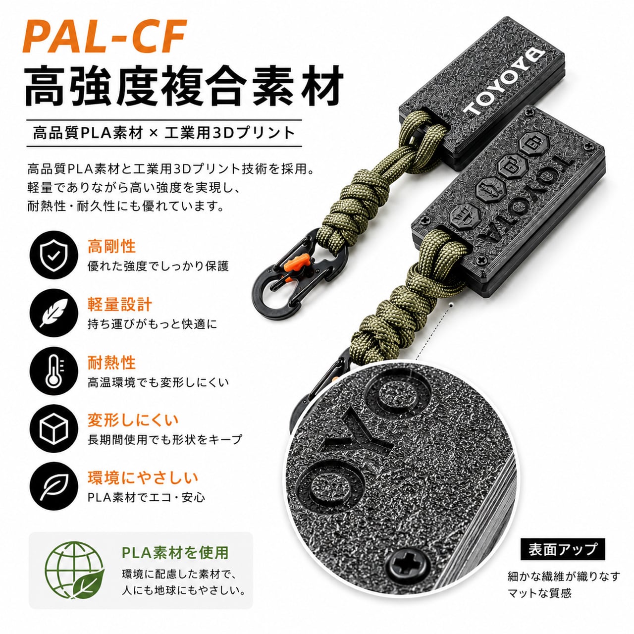 G306 .PAL-CF 高強度繊維複合素材 トヨタ専用軽量スマートキーケース