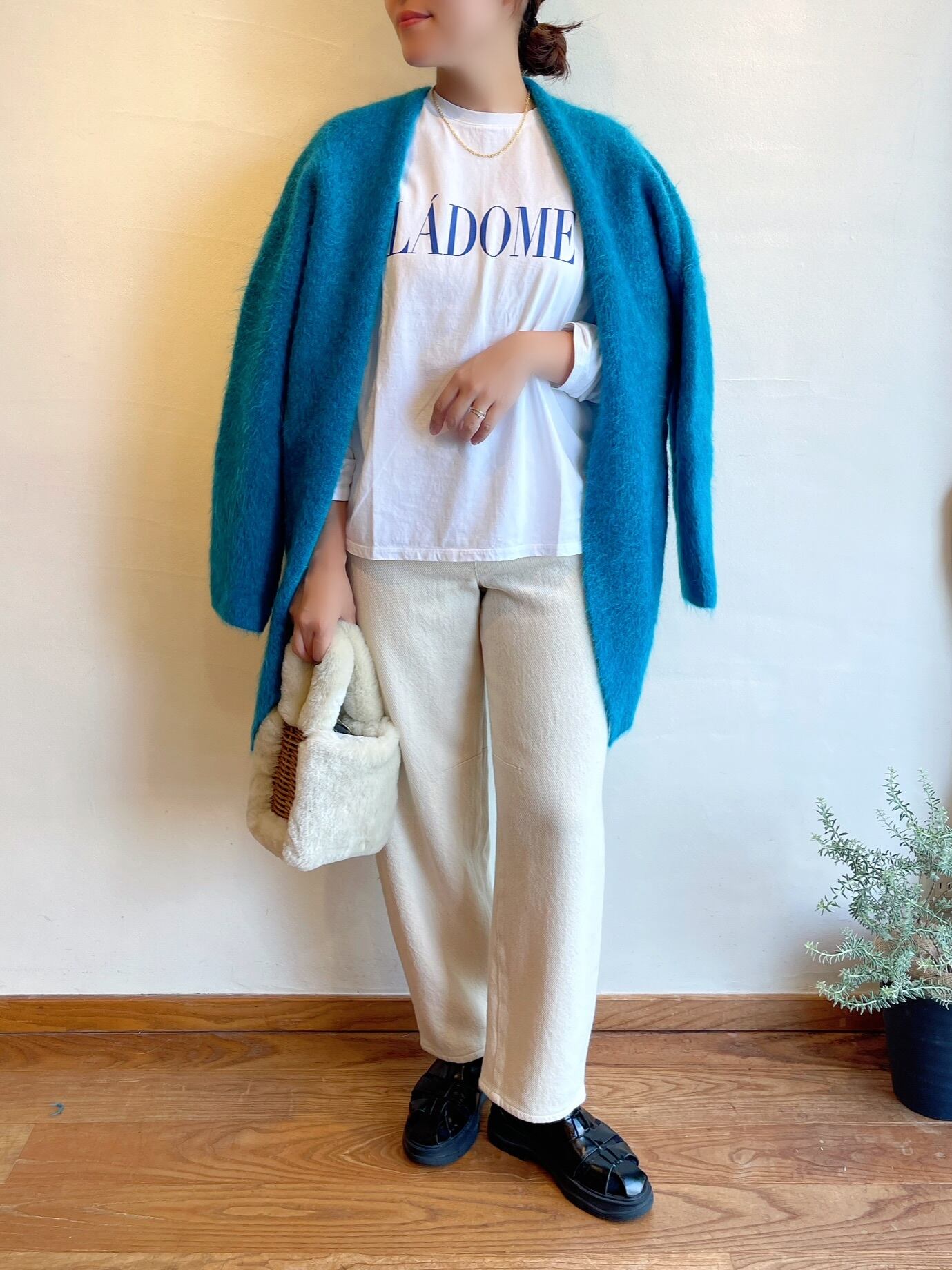 unfil stretch superkid 芳ばしく mohair vest ネイビー