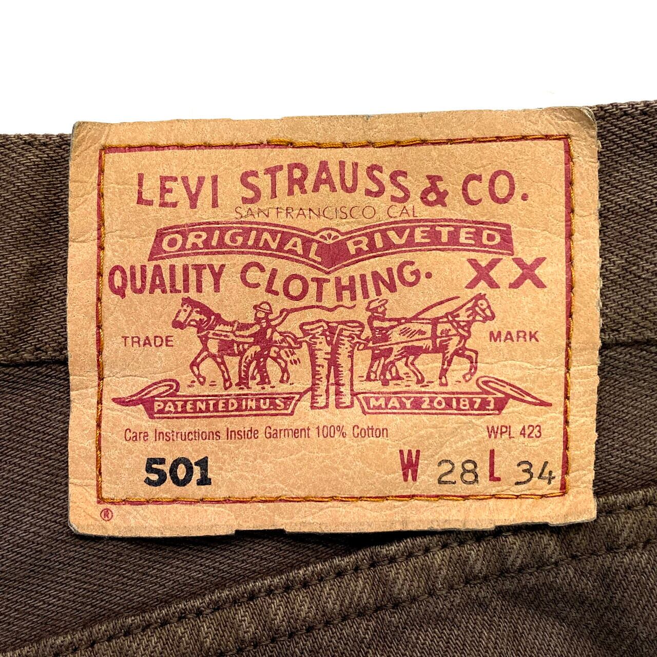 90年代 Levi's ユーロリーバイス 501 ストレート 後染めブラウン