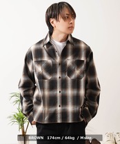 ◆オンブレチェックシャツ◆wi-252025